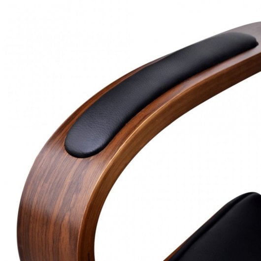 VidaXL chaise de bureau pivotante bois courbé marron/noir