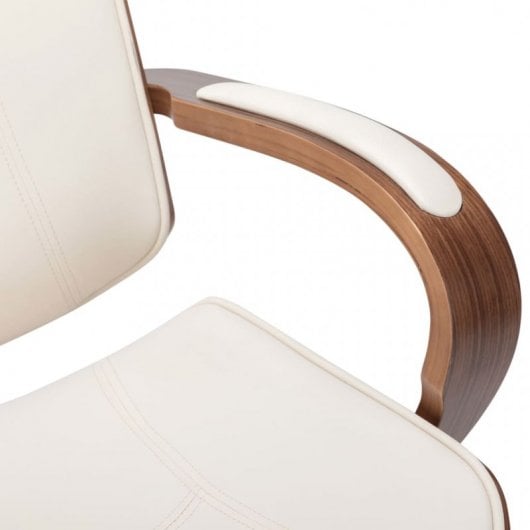 VidaXL Chaise de bureau avec appui-tête Bois/Crème