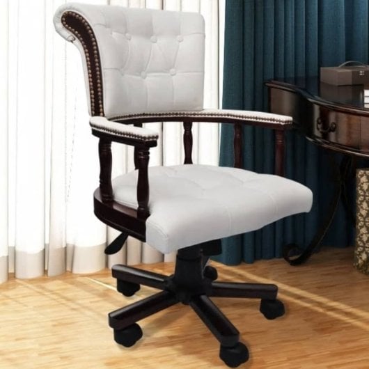 VidaXL Silla de Oficina Giratoria Blanca