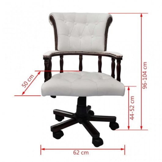 VidaXL Silla de Oficina Giratoria Blanca