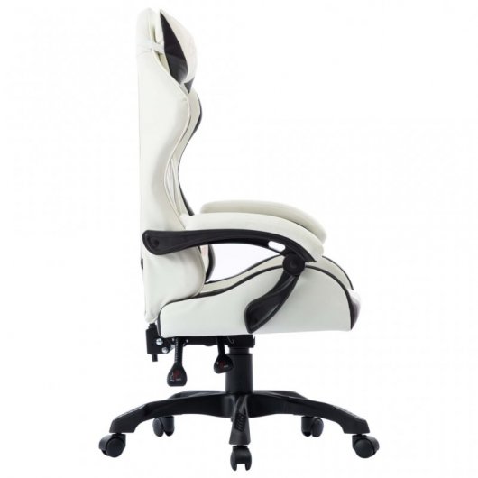 VidaXL Cadeira Gaming Couro Sintético Preta/Branca