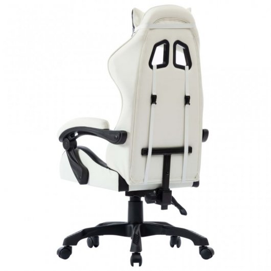 VidaXL Cadeira Gaming Couro Sintético Preta/Branca