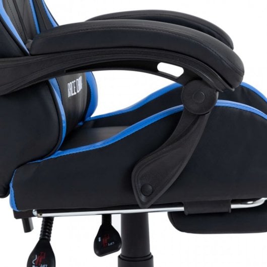 VidaXL Silla Gaming con Reposapiés Cuero Sintético Azul/Negro