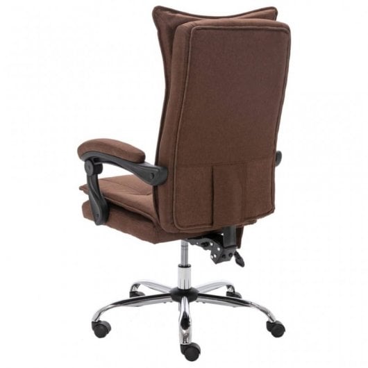 VidaXL chaise de bureau de massage tissu marron