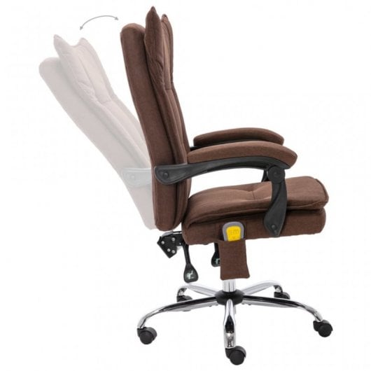 VidaXL chaise de bureau de massage tissu marron