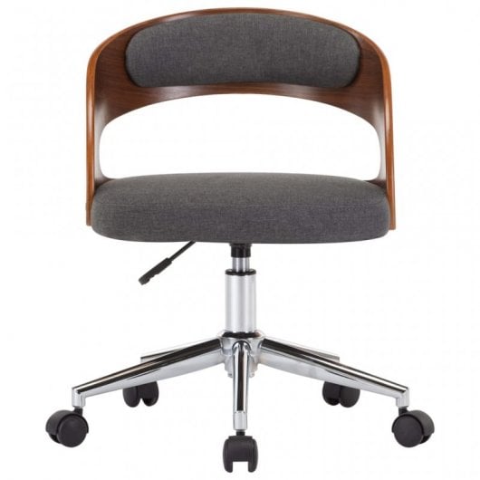 VidaXL Silla Oficina Giratoria Curvada Madera/Gris