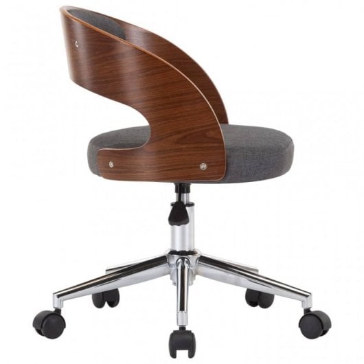 VidaXL Silla Oficina Giratoria Curvada Madera/Gris