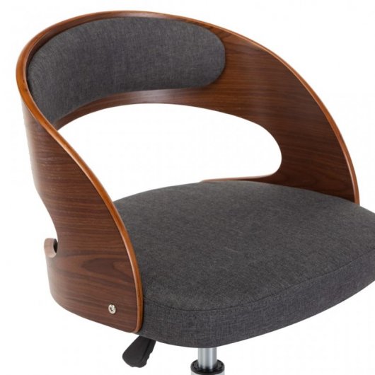 VidaXL Silla Oficina Giratoria Curvada Madera/Gris