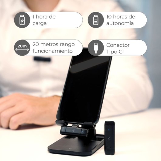 Ksix Micrófono Inalámbrico Móvil USB-C