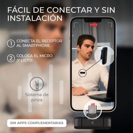 Ksix Micrófono Inalámbrico Móvil USB-C