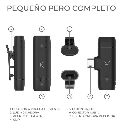 Ksix Micrófono Inalámbrico Móvil USB-C