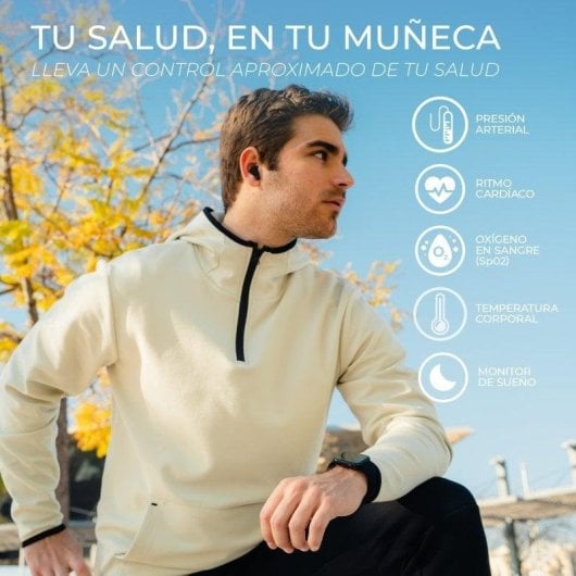 Ksix Urban 3 Bluetooth 42mm Écran IPS Noir Étanche IP67 SpO2 Pulsomètre Tensiomètre