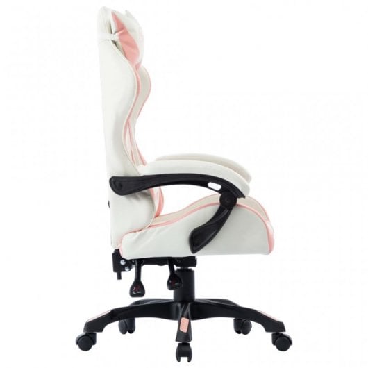 VidaXL Silla Gaming Cuero Sintético Rosa/Blanco