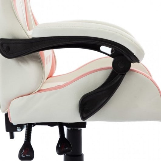 VidaXL Silla Gaming Cuero Sintético Rosa/Blanco