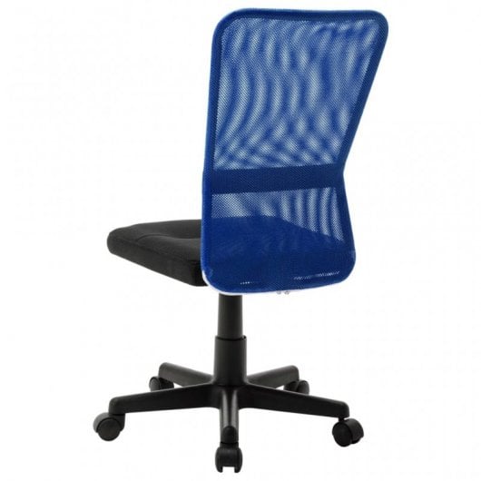 VidaXL Chaise de Bureau Noir/Bleu Maille