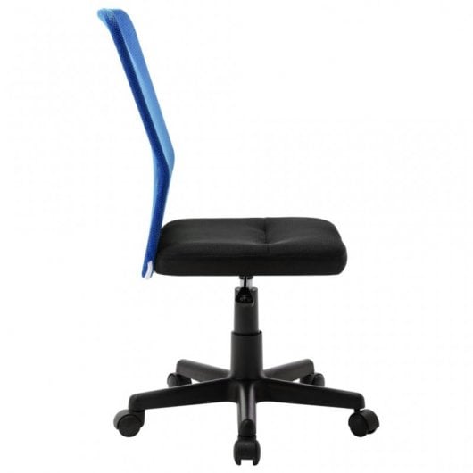 VidaXL Chaise de Bureau Noir/Bleu Maille