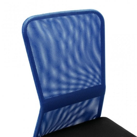 VidaXL Chaise de Bureau Noir/Bleu Maille