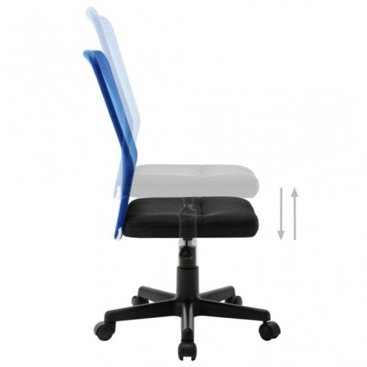 VidaXL Chaise de Bureau Noir/Bleu Maille