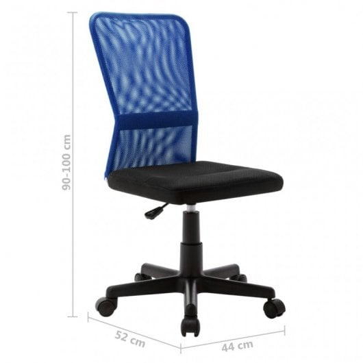 VidaXL Chaise de Bureau Noir/Bleu Maille