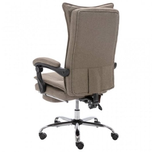 VidaXL Silla de Oficina de Masaje Tela Gris Taupe