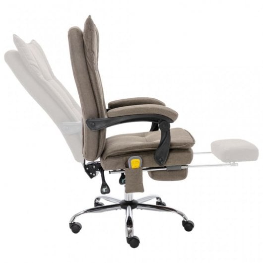 VidaXL Silla de Oficina de Masaje Tela Gris Taupe