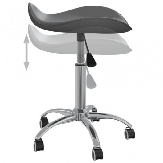 VidaXL Silla de Oficina Cuero Sintético Gris
