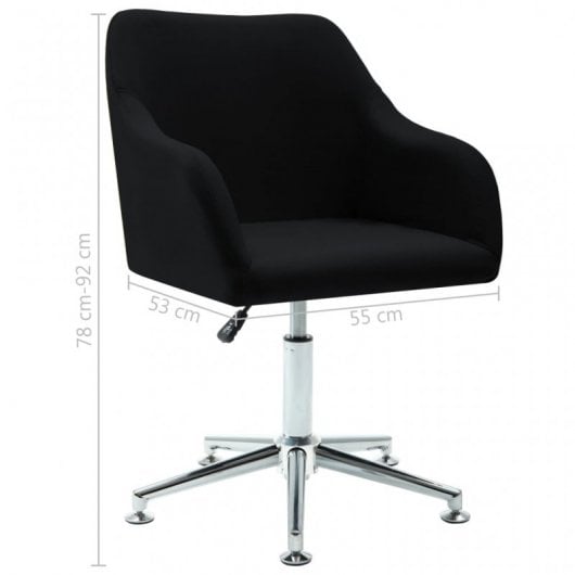 VidaXL chaise de bureau pivotante tissu noir