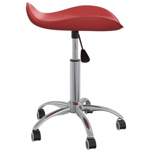 VidaXL Silla de Oficina Cuero Sintético Rojo Tinto