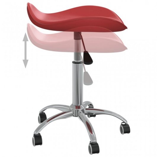 VidaXL Silla de Oficina Cuero Sintético Rojo Tinto