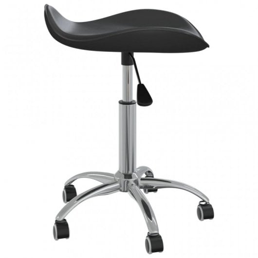 VidaXL Silla de Oficina Cuero Sintético Negro