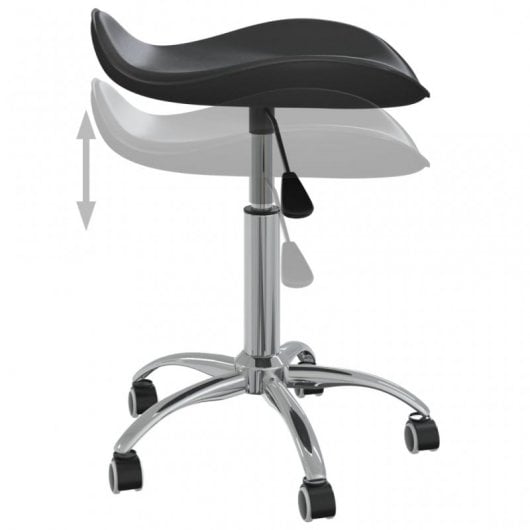 VidaXL Silla de Oficina Cuero Sintético Negro