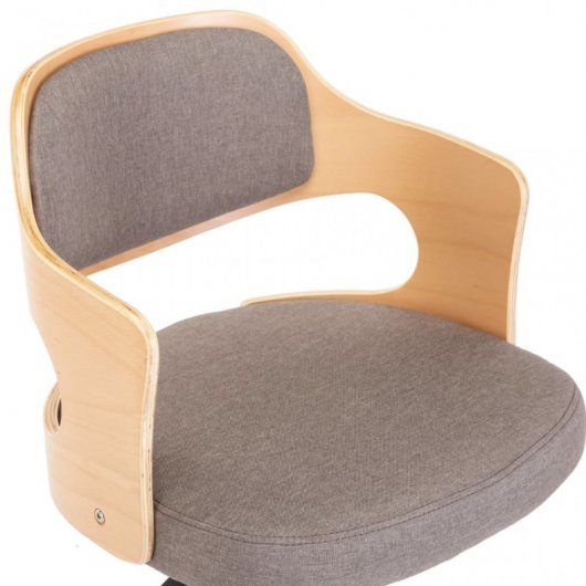 VidaXL chaise de bureau pivotante bois courbé tissu gris