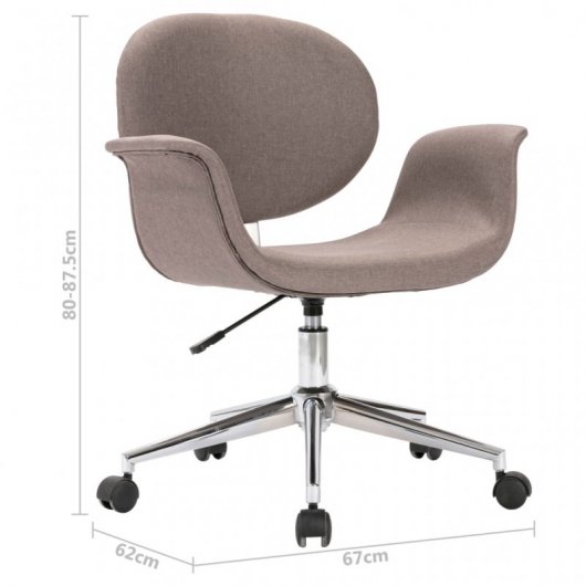 VidaXL Silla de Oficina Giratoria Gris Taupe