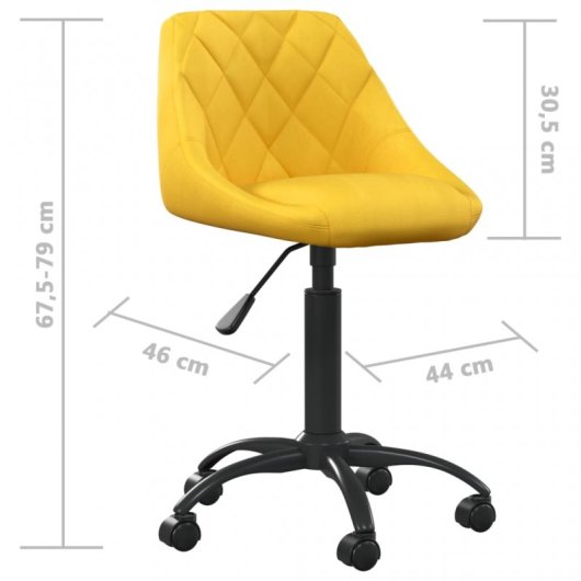 VidaXL Silla de Oficina Terciopelo Amarillo Mostaza