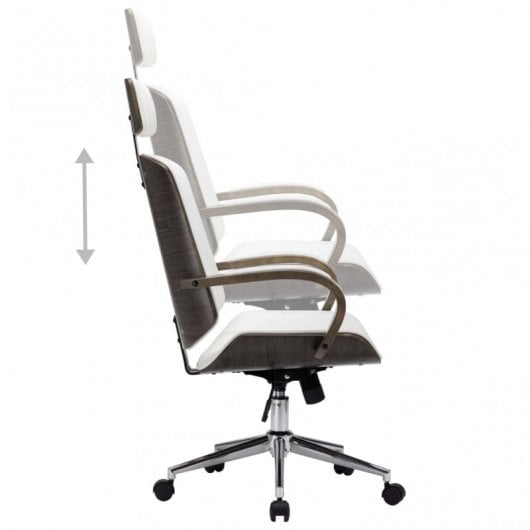VidaXL Chaise de Bureau avec Appui-Tête Blanc