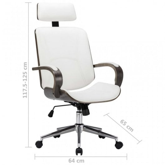 VidaXL Chaise de Bureau avec Appui-Tête Blanc