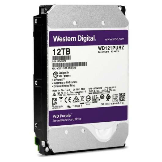 WD Purple 3.5" 12TB SATA 3 Refurbished