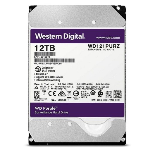 WD Purple 3.5" 12TB SATA 3 Refurbished