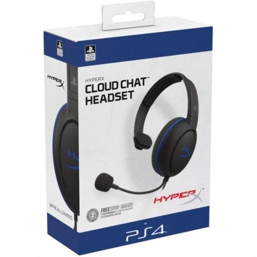 Auriculaire HyperX Cloud Chat filaire Jack 3,5 mm spécial PS4 avec microphone à réduction de bruit noir