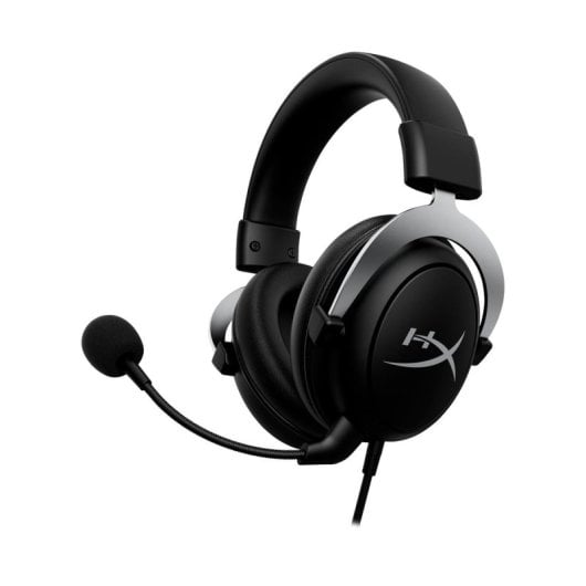 Auriculares HyperX CloudX com fio Jack 3,5 mm para Gaming com cancelamento de ruído e microfone, preto/prata