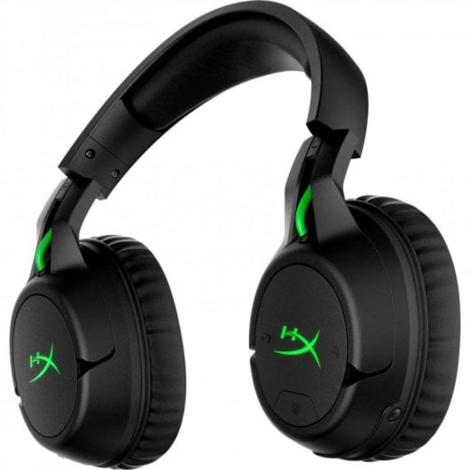 Auriculares HyperX CloudX Flight Inalámbricos Wireless Gaming com Cancelamento de Ruído, Microfone Destacável, Mixer de Chat Integrado, Preto e Verde
