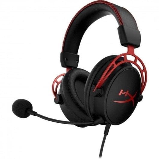 Auricolari HyperX Cloud Alpha con cavo Jack 3,5mm Gaming con Cancellazione Rumore, Nero/Rosso