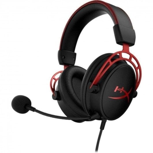 Casque HyperX Cloud Alpha filaire Jack 3,5 mm Gaming avec microphone à réduction de bruit, noir/rouge