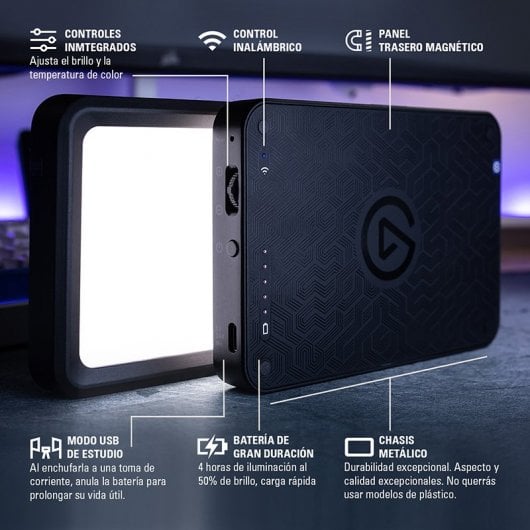 Elgato Key Light Mini Panel LED Portátil para Streaming 800 Lúmenes