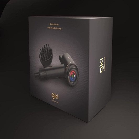 Phon Ionico Professionale GKL Beauty Onyx Smart 1600W 4 Temperature 3 Velocità LED Nero con Diffusore e Concentratore