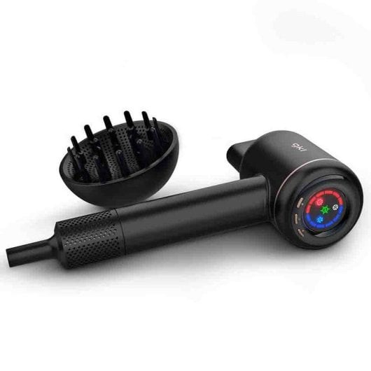 Phon Ionico Professionale GKL Beauty Onyx Smart 1600W 4 Temperature 3 Velocità LED Nero con Diffusore e Concentratore