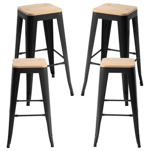 Packs Taburetes Altos - Pack 4 Taburetes Torix Madera Natural - Negro