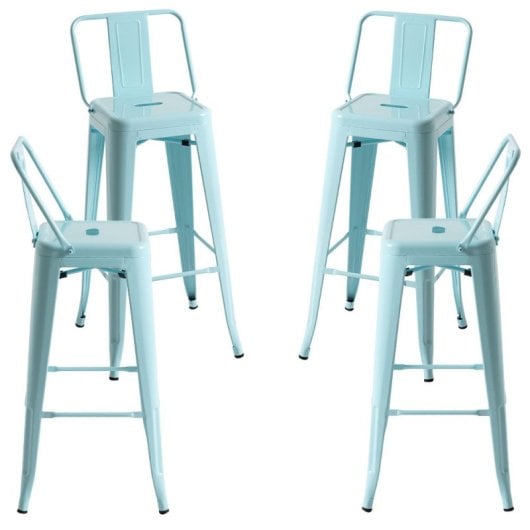 Packs Taburetes Altos - Pack 4 Taburetes Torix Respaldo - Azul cielo