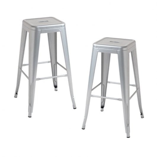 Packs Taburetes Altos - Pack 2 Taburetes Torix Altos - Gris metalizado
