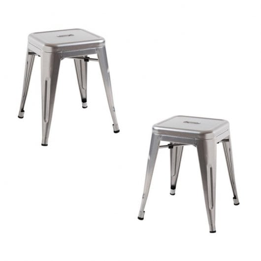 Packs Taburetes Pequeños - Pack 2 Taburetes Torix Pequeños - Gris metalizado